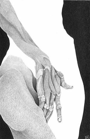 Drawing by Marian Damerell: Thoughts in Black and White